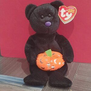 TY Beanie Babies Haunting Bear Plush Black Stuffed Animal Toy